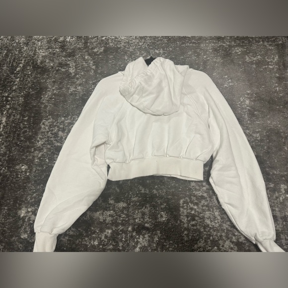 Top shop Cropped White Hoodie - Picture 2 of 3